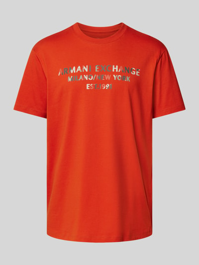 ARMANI EXCHANGE T-shirt met labelprint Oranje - 2