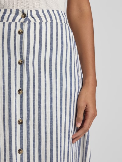 B.Young Spódnica lniana z listwą guzikową model ‘FALAKKA’ Błękitny 3