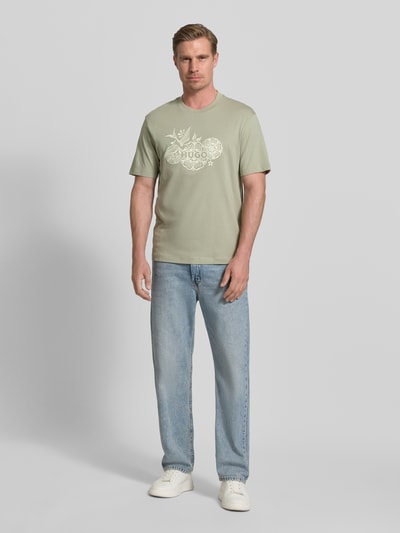 HUGO Regular Fit T-Shirt aus reiner Baumwolle Modell 'DANGEN' Mint 1