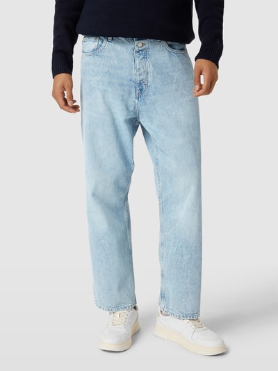 Esprit Loose fit jeans van katoen met contrastnaden Lichtblauw gemêleerd - 4