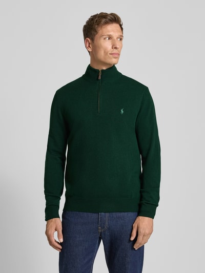 Polo Ralph Lauren Gebreide pullover van wol met opstaande kraag en ritssluiting Donkergroen - 4