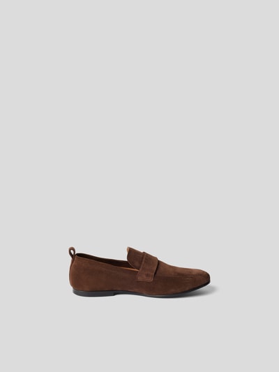 Officine Générale Penny-Loafer aus Veloursleder Mittelbraun 5