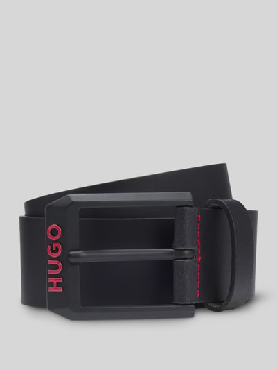 HUGO Gürtel mit Logo Schließe aus Leder Black 2