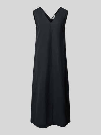 Christian Berg Woman Leinenkleid mit V-Ausschnitt Black 2