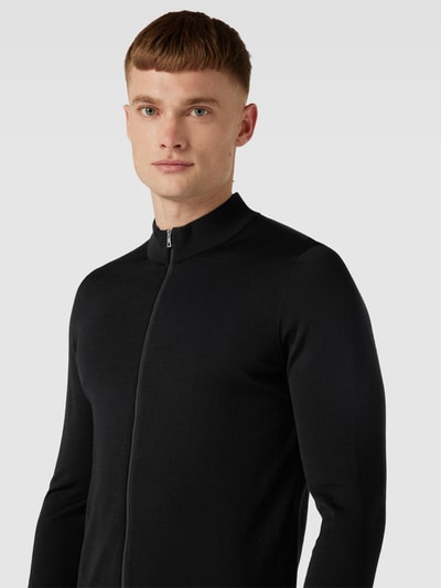 MAERZ Muenchen Strickjacke mit Label-Details Modell 'summer' Black 3