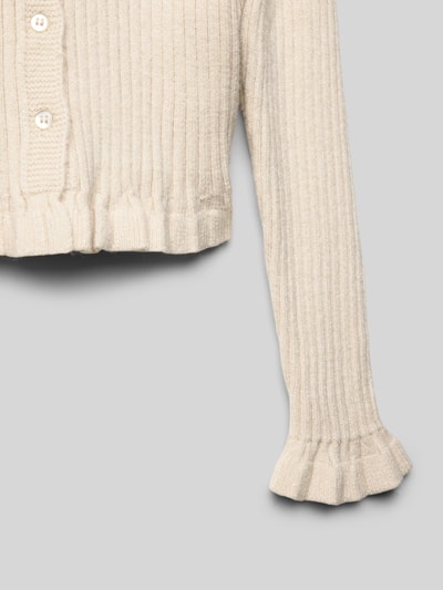 Mayoral Strickjacke mit Kunstfellbesatz Sand Melange 2