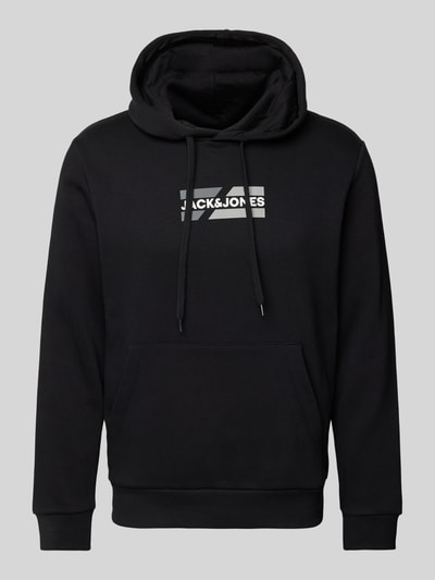 Jack & Jones Hoodie mit Label-Print Modell 'ECORP' Black 2