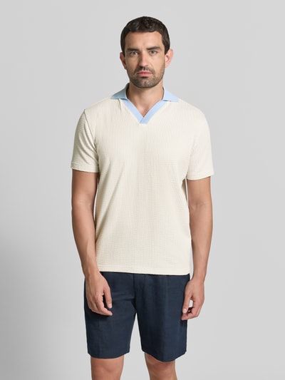 Selected Homme Koszulka polo w kroju regular fit o wyglądzie seersucker model 'MARNI' Jasnoniebieski 4