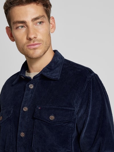 Tommy Hilfiger Regular fit overhemdjack met knoopsluiting, model 'CORDUROY' Marineblauw - 3