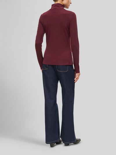 s.Oliver BLACK LABEL Shirt met lange mouwen van wol met col Bordeaux - 4