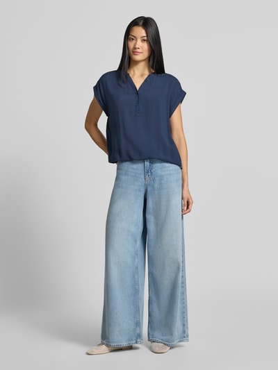 ZABAIONE Blousetop van viscose met knoopsluiting model 'Mi44riama' Marineblauw - 1