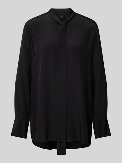 BOSS Zijden blouse met strikdetail, model 'Bryon' Zwart - 2