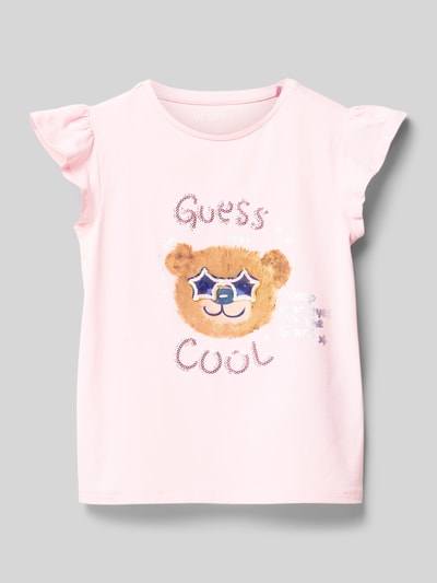 Guess T-Shirt mit Paillettenbesatz Hellrosa 1