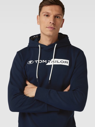 Tom Tailor Hoodie mit Label-Print Dunkelblau 3