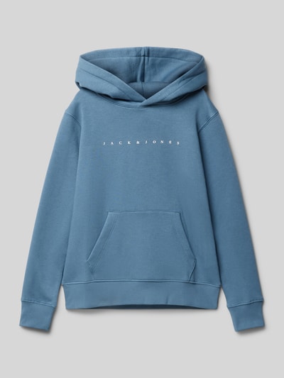 Jack & Jones Hoodie mit Label-Print Modell 'VERMONT' Rauchblau 1