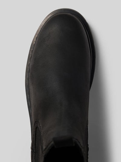 Productfoto, zwart rundleer met matte textuur, gladde ronde vormen, chelsea boots van Tamaris, Dames Chelseas