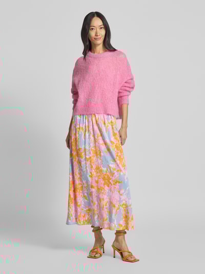 mbyM Midirock aus Viskose mit elastischem Bund Modell 'Aveline' Orange 1