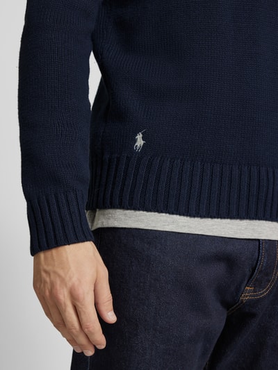 Polo Ralph Lauren Strickpullover mit Label-Stitching Marine 3