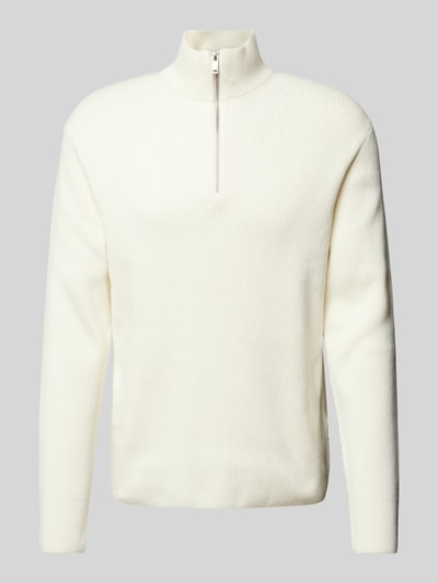 Lindbergh Relaxed Fit Strickpullover in Ripp-Optik Offwhite 2