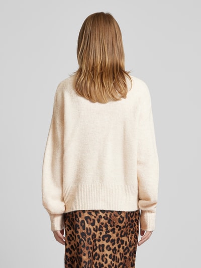 YAS Gebreide pullover met opstaande kraag, model 'ANNE' Beige - 5