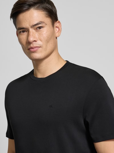 CK Calvin Klein T-Shirt mit Logo-Stitching Modell 'SUPIMA' Black 3