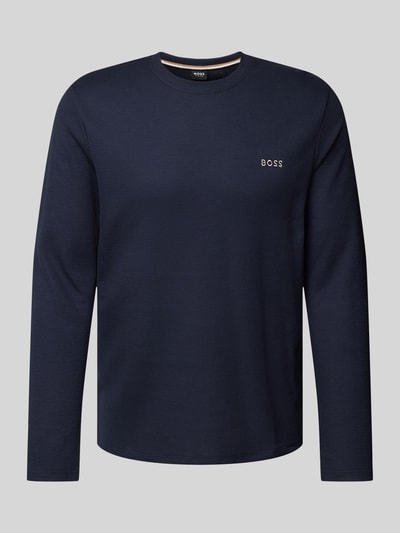 BOSS Longsleeve mit Label-Stitching Marine 1