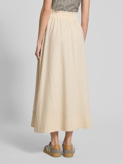 YAS Linnen broek met elastische band, model 'FLAXY' Beige - 5