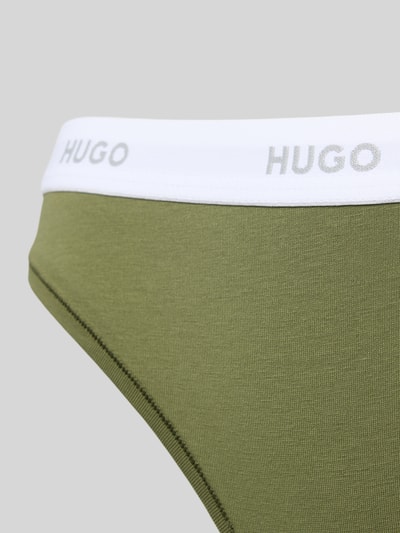 HUGO String aus Baumwoll-Mix Modell 'ID THONG' Oliv 2