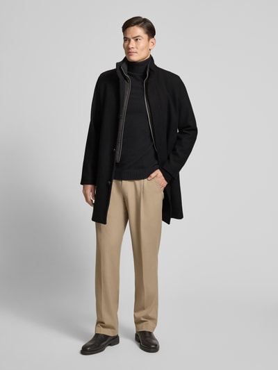 Jack & Jones Premium Mantel aus Woll-Mix mit Stehkragen und Eingrifftaschen Black 1