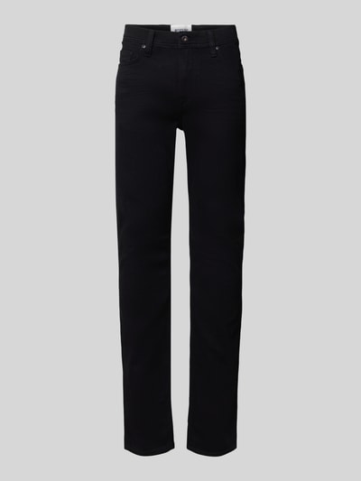 Produktfoto, Slim Fit Jeans mit Eingrifftaschen Modell 'Vegas' von Mustang, czarny bawełniano-elastanowy materiał, krój slim fit, szerokość w rozmiarze 32/34: 41 cm, długość nogawki wewnętrznej: 85 cm