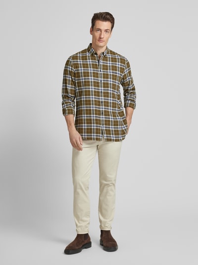 MAERZ Muenchen Regular Fit Freizeithemd mit Button-Down-Kragen Oliv 1