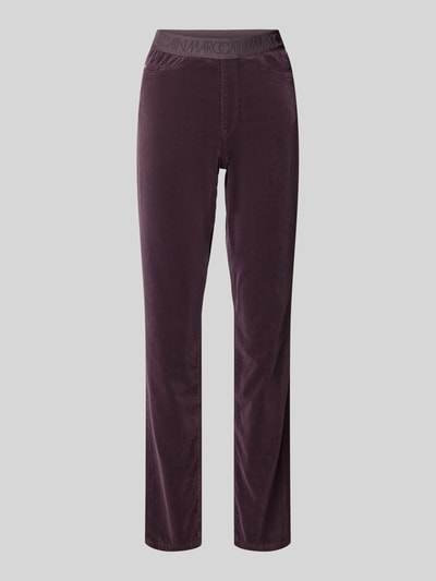 Marc Cain Stoffen broek met elastische band met logo Aubergine - 2