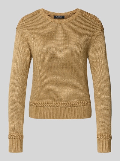 Lauren Ralph Lauren Gebreide pullover met ronde hals, model 'FASHMETTE' Goud gemêleerd - 2