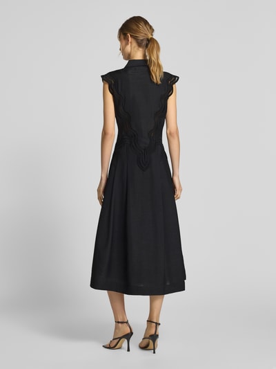 Copenhagen Muse Midikleid aus Viskose-Mix mit Lochspitze Modell 'COLE' Black 5