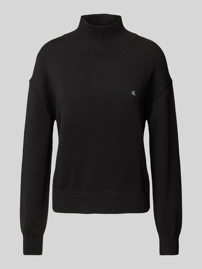 Calvin Klein Jeans Strickpullover mit gerippten Abschlüssen Black 2