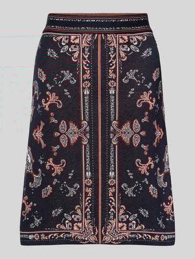 Marc Cain Spódnica o długości do kolan z dzianiny ze wzorem na całej powierzchni Granatowy 2