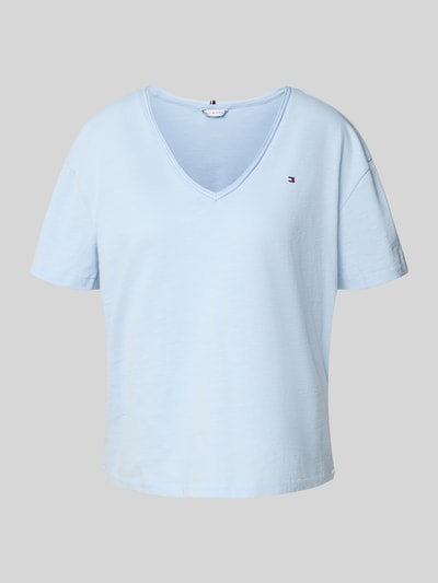 Tommy Hilfiger Regular fit T-shirt van puur katoen Lichtblauw - 2