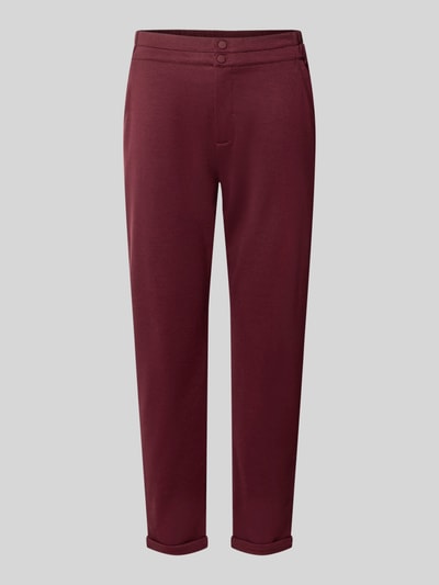 FREE/QUENT Spodnie materiałowe o kroju skinny fit z dodatkiem wiskozy model 'NANNI' Bordowy 2