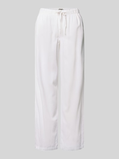 Produktfoto, Wide Leg Leinenhose mit elastischem Bund Modell 'GOA' von Only, unifarben, seitliche Taschen, Viskose-Leinen-Mix, weiß