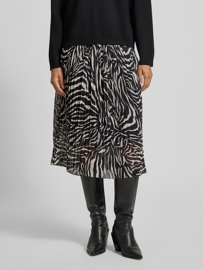 ZABAIONE Midirok met plissévouwen Middenbruin - 4