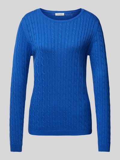 Christian Berg Woman Gebreide pullover met kabelpatroon Marineblauw - 2