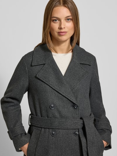 Vero Moda Trencz o kroju regular fit z kołnierzem z połami model ‘FORTUNEVEGA’ Antracytowy melanż 3