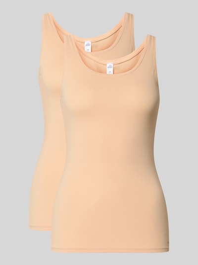 SKINY Slim Fit Tanktop aus Baumwoll-Mix Beige 1