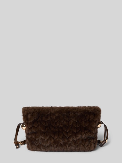 Produktfoto, Crossbody Bag aus Imitatiebont von Liu Jo White in donkerbruin, logodetail, afneembare schouderband, Hoofdvak met magneetsluiting, Breedte maat 1: 32 cm, Lengte maat 1: 20 cm, Diepte maat 1: 10 cm, schouderbandlengte 145 cm