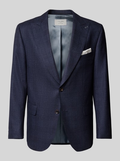 Carl Gross Regular fit 2-knoops colbert van scheerwol, model 'Tilano' Marineblauw - 2