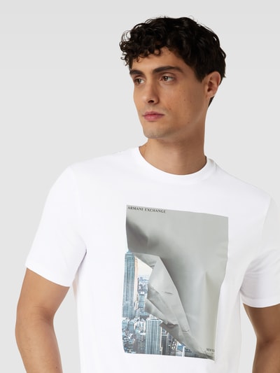 ARMANI EXCHANGE T-Shirt mit Motiv-Print Weiss 3