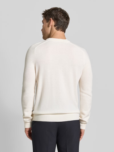 MAERZ Muenchen Gebreide pullover met ribboorden Offwhite - 5