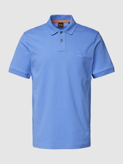 BOSS Orange Slim Fit Poloshirt in unifarbenem Design Flieder 2