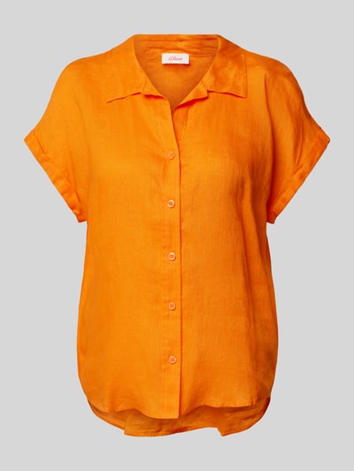 s.Oliver RED LABEL Leinenbluse in unifarbenem Design Orange 2