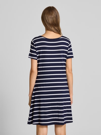 Apricot T-Shirt-Kleid aus Viskose mit Rundhalsausschnitt Marine 5